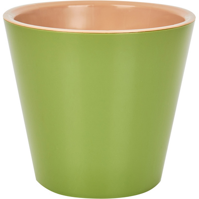 Osłonka plastikowa z doniczką wewnętrzną London 330 mm /16 l na kółkach oliwkowy