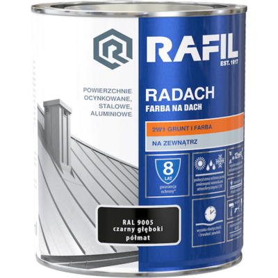 Farba na dach Radach czarny głęboki 0,75 l
