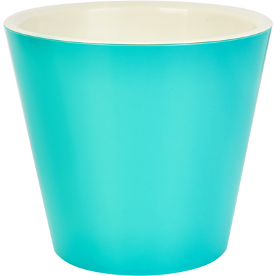 Osłonka plastikowa z doniczką wewnętrzną London 330 mm /16 l na kółkach niebieski jaśmin