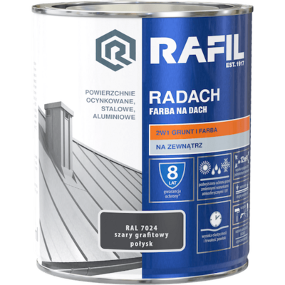 Farba na dach Radach połysk szary grafit 0,75 l