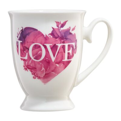 Kubek 300 ml różowe serce LOVE