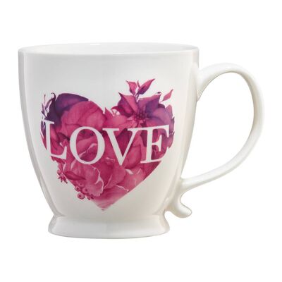 Kubek 480 ml różowe serce LOVE