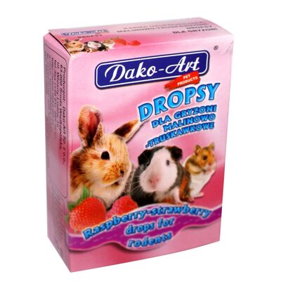 Dropsy malinowo-truskawkowe Dako-Art 75 g pokarm dla gryzoni królików