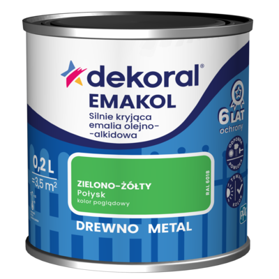 Emalia olejno-alkidowa EMAKOL Zielono-żółty 0,2 l Dekoral