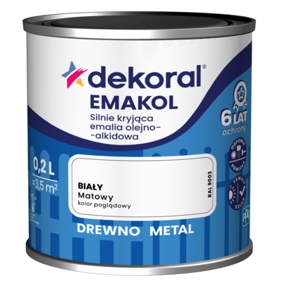 Emalia olejno-alkidowa EMAKOL Biały matowy 0,2 l Dekoral