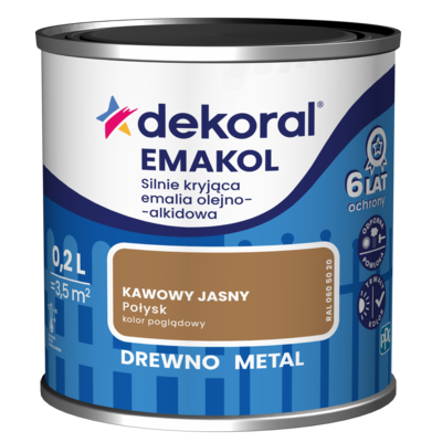 Emalia olejno-alkidowa EMAKOL Kawowy jasny 0,2 l Dekoral
