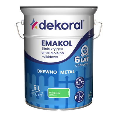 Emalia olejno-alkidowa EMAKOL Zielono-żółty 5 l Dekoral