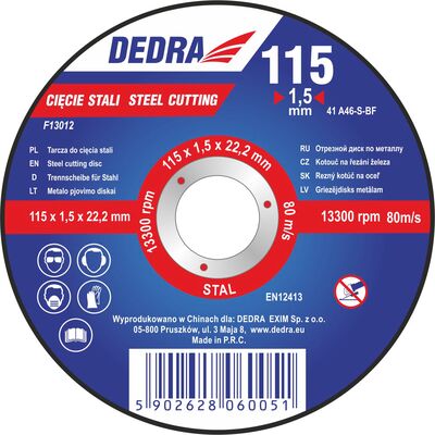 Tarcza do cięcia stali 115 x 1,5 x 22,2 mm