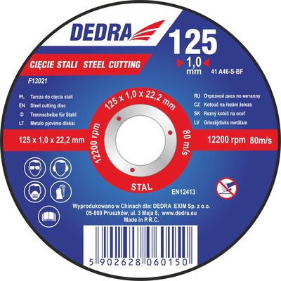 Tarcza do cięcia stali 125 x 1,0 x 22,2 mm