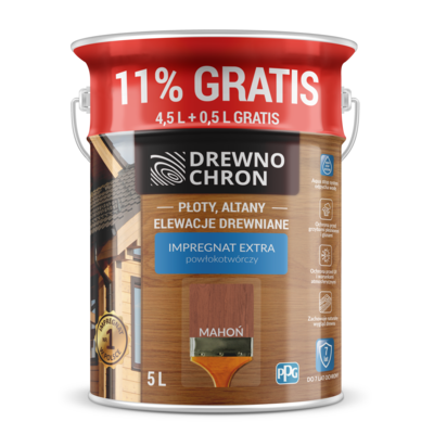 Impregnat EXTRA powłokotwórczy mahoń 4,5L+11% gratis