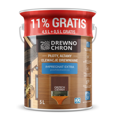 Impregnat EXTRA powłokotwórczy orzech ciemny 4,5L+11% gratis