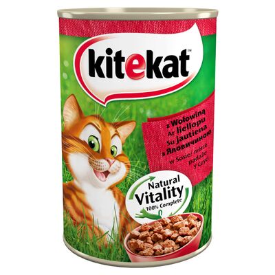 Karma dla kotów z wołowiną w sosie pełnoporcjowa 400 g Kitekat