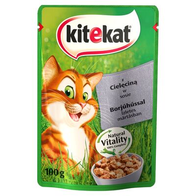 Karma dla kotów z cielęciną w sosie pełnoporcjowa 100 g Kitekat