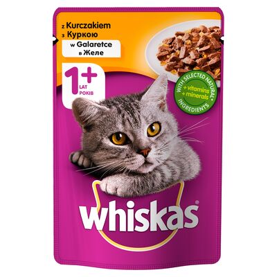 Karma dla kotów dorosłych pełnoporcjowa z kurczakiem w galaretce 100 g Whiskas