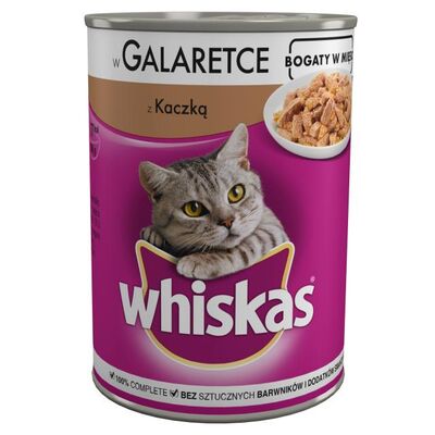 Karma dla kotów dorosłych pełnoporcjowa z kaczką w galaretce Whiskas