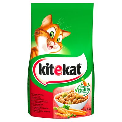 Karma dla kotów pełnoporcjowa z wołowiną i warzywami 1,8 kg Kitekat