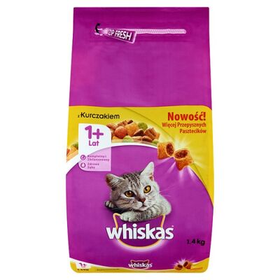 Karma pełnoporcjowa sucha dla kota kurczak 1400 g Whiskas