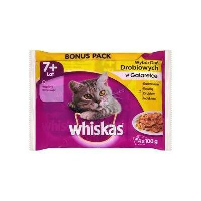 Karma mokra dla kota bonus 10% Smaki drobiowe sos 4 x 100 g Whiskas