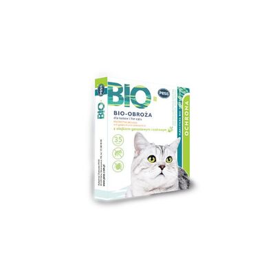 Obroża owadobójcza dla kota BIO 35 cm z olejkiem geraniowym Pess