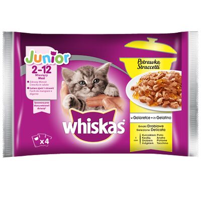 Karma mokra dla kota potrawka JUNIOR drobiowa galareta 4 x 85 g Whiskas