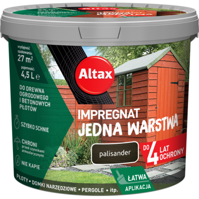 Zdjęcie impregnat do drewna ogrodowego jedna warstwa 4,5 l palisander altax