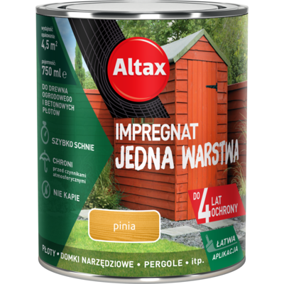 Impregnat do drewna ogrodowego JEDNA WARSTWA 0,75 l Pinia Altax