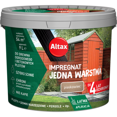 Impregnat do drewna ogrodowego JEDNA WARSTWA 9 l Piaskowiec Altax
