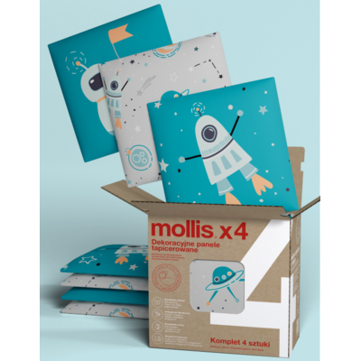 Panele tapicerowane Mollis PRINT UFO set 4 sztuki