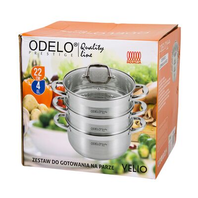 Garnek do gotowania na parze 22 cm 3,5 l 4 elementy VELIO