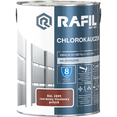 Emalia chlorokauczukowa czerwony tlenkowy 5 l RAFIL