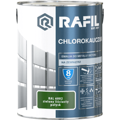 Emalia chlorokauczukowa zielony liściasty 5 l RAFIL