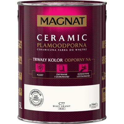 Farba ceramiczna MAGNAT Ceramic biały granit C77 5 l