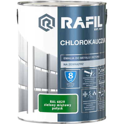 Emalia chlorokauczukowa zielony miętowy 5 l RAFIL