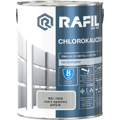 Emalia chlorokauczukowa szary agatowy 5 l RAFIL