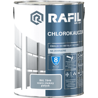 Emalia chlorokauczukowa szary ciemny 5 l RAFIL