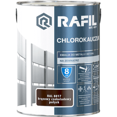 Emalia chlorokauczukowa brąz ciemny 5 l RAFIL