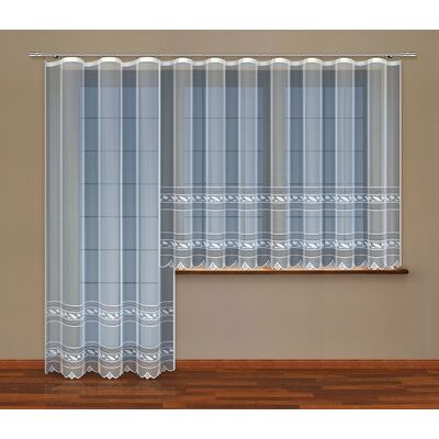 Firana gotowa żakardowa 160 x 300 cm biała
