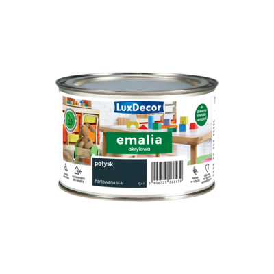 Emalia akrylowa połysk Hartowana stal 0,4 l LuxDecor