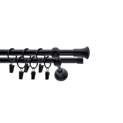 Karnisz kuty 19 mm czarny 2 TRIO 200 cm atena