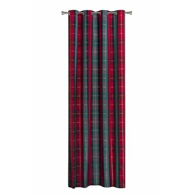 Zasłona TARTAN 140 x 260 cm zielono-czerwona krata