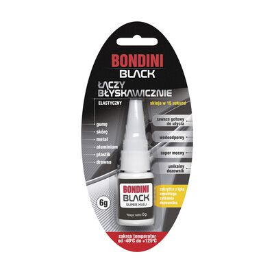 Klej szybkoschnący Black 6 g Bondini