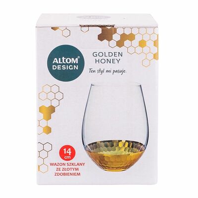 Wazon szklany GOLDEN HONEY 14 cm