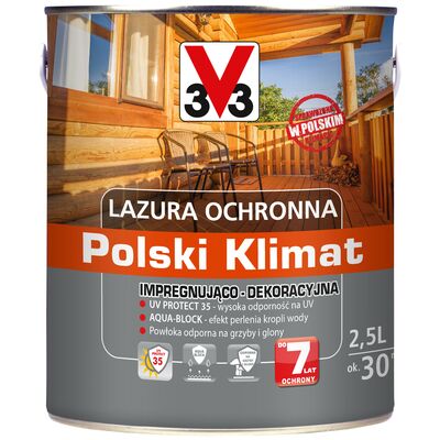 Lazura ochronna Polski Klimat impregnująco-dekoracyjna 2,5 l dąb naturalny