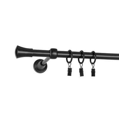 Karnisz pojedynczy TULUZA 16 mm 160 cm czarny zestaw
