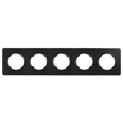 Ramka pięciokrotna plastikowa czarna OVAL