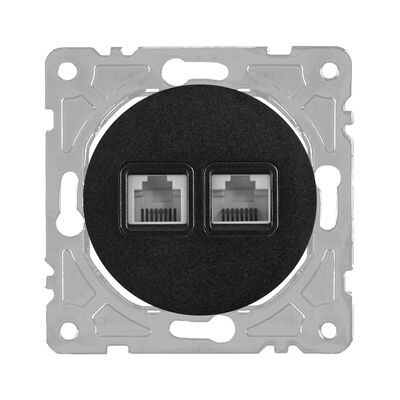 Gniazdo RJ45/RJ11 czarne OVAL