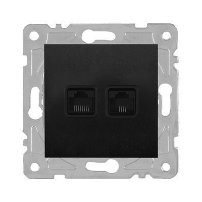 Gniazdo RJ45/RJ11 czarne QUAD