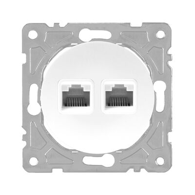Gniazdo RJ45/RJ11 białe OVAL