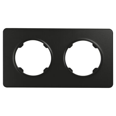Ramka podwójna plastikowa czarna OVAL