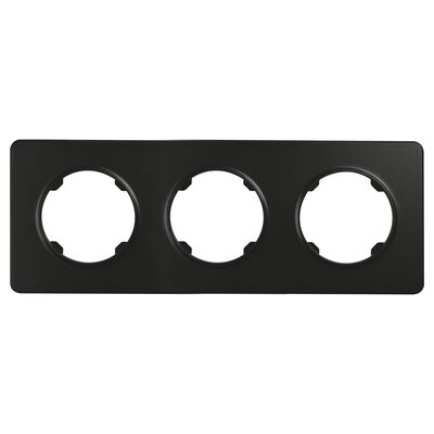 Ramka potrójna plastikowa czarna OVAL